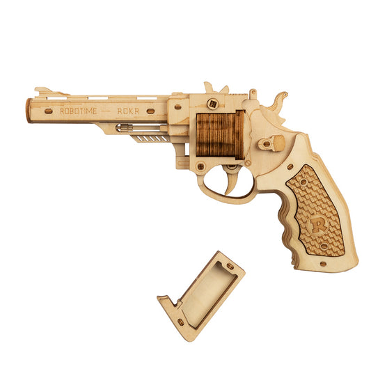 Puzzle revolver de juguete en madera
