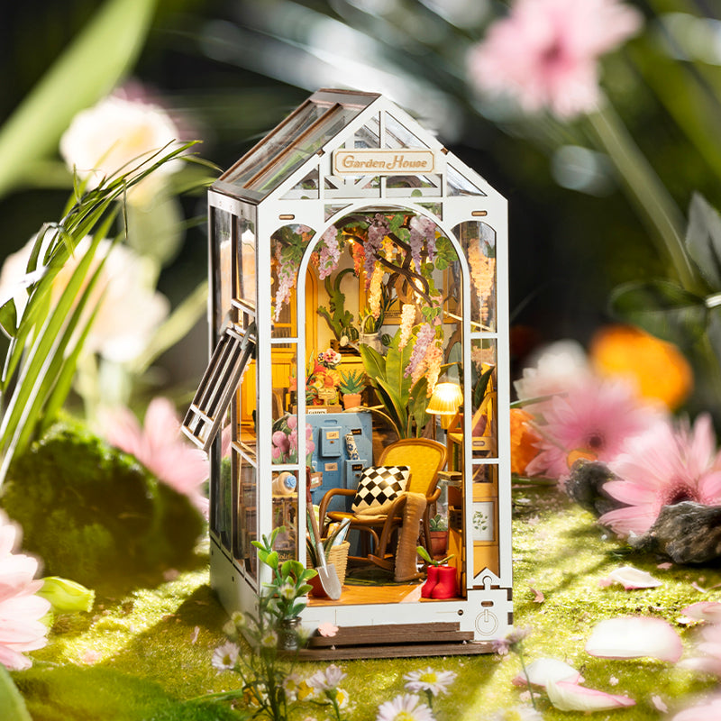 Casa de jardín miniatura - Soporte para librería