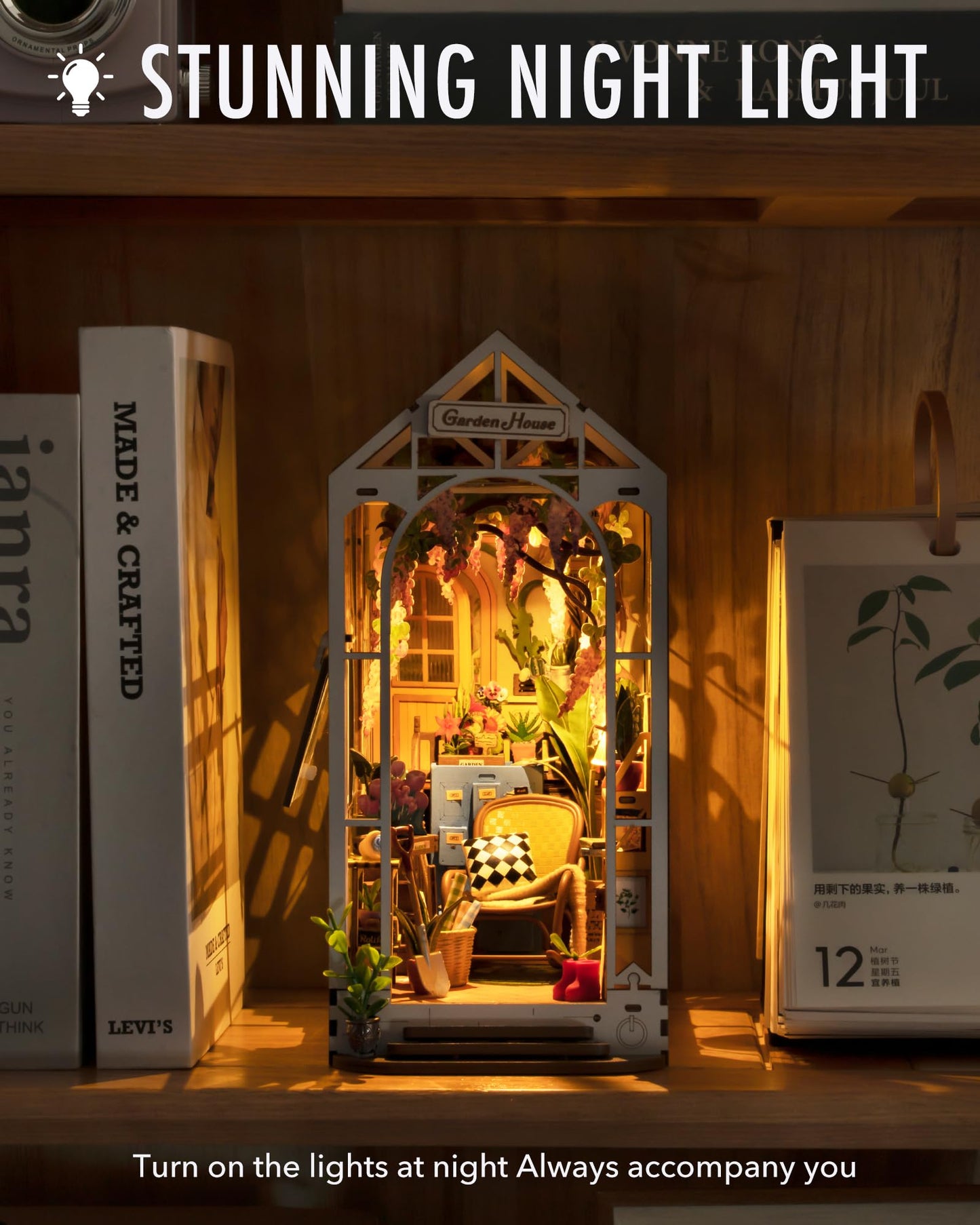 Casa de jardín miniatura - Soporte para librería